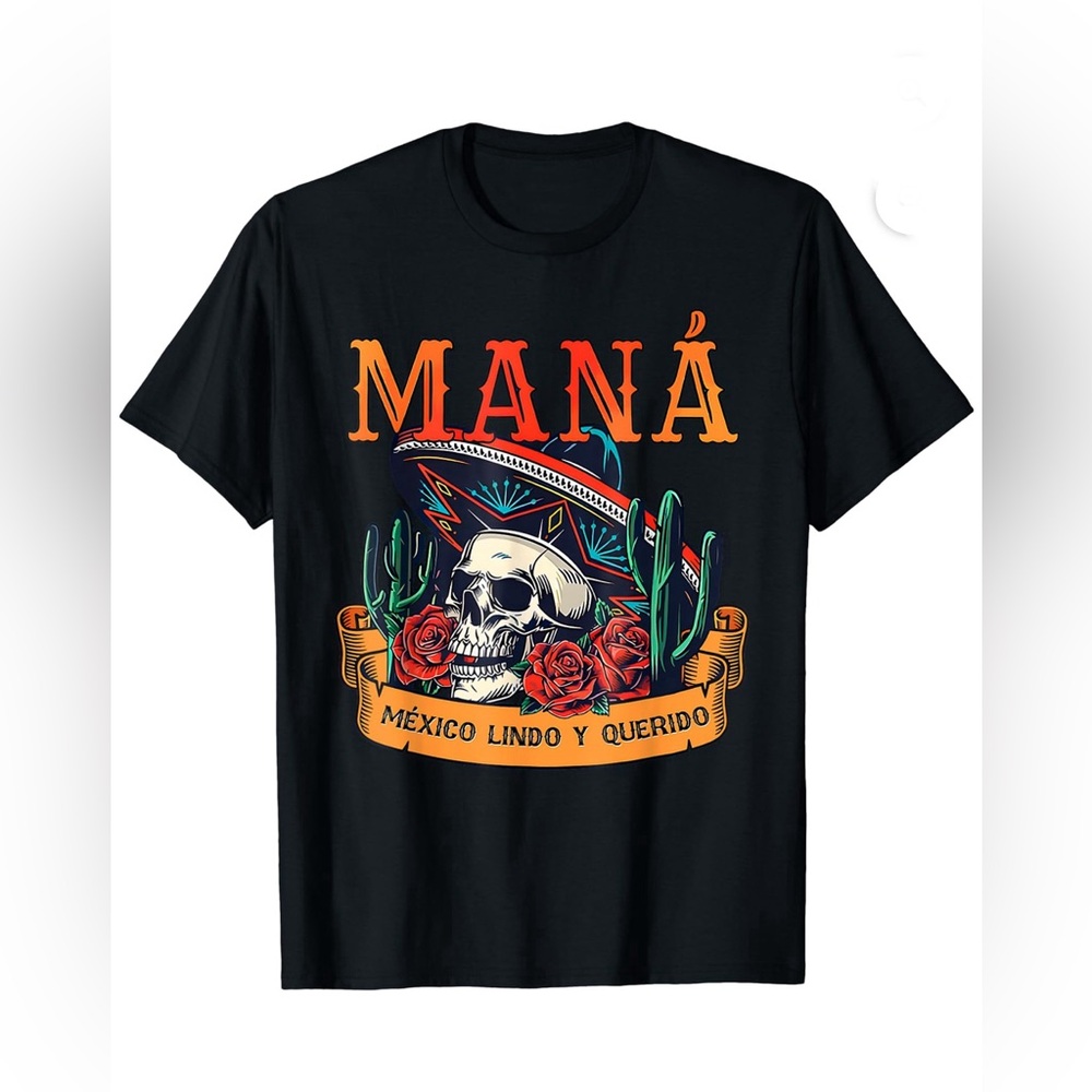Maná women’s shirt Mexico Lindo y Querido tour New without tags XL skull